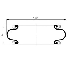 83.88.777.91300 - 1 Katlı Körük Komple D300mm M8x24