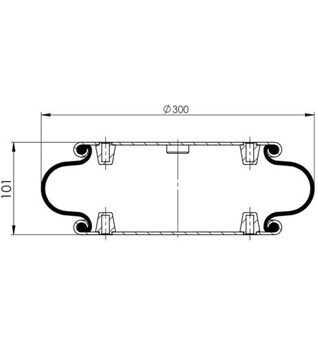 1 Katlı Körük Komple D300mm RP1/4-M10x4 - 83.88.777.91301