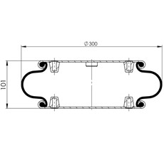 83.88.777.91301 - 1 Katlı Körük Komple D300mm RP1/4-M10x4