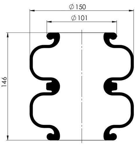 2 Katlı Körük Pleytsiz D150mm - 83.88.777.91304