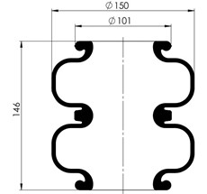 83.88.777.91304 - 2 Katlı Körük Pleytsiz D150mm