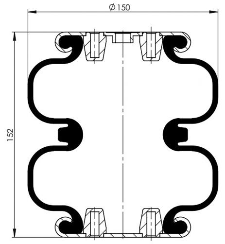 2 Katlı Körük Komple D150mm FD70-13 1/4 M8 - 83.88.777.91305