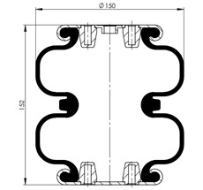 83.88.777.91305 - 2 Katlı Körük Komple D150mm FD70-13 1/4 M8