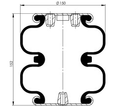 83.88.777.91306 - 2 Katlı Körük Komple D150mm FD70-15 881