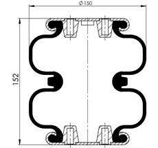 83.88.777.91307 - 2 Katlı Körük Komple D150mm G2C155-03C