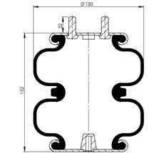 83.88.777.91308 - 2 Katlı Körük Komple D150mm FD70-15 738