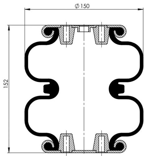 2 Katlı Körük Komple D150mm G2C155-06C - 83.88.777.91310