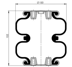 83.88.777.91310 - 2 Katlı Körük Komple D150mm G2C155-06C