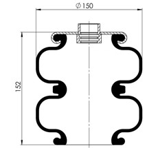 83.88.777.91311 - 2 Katlı Körük Komple D150mm G2C155-07C