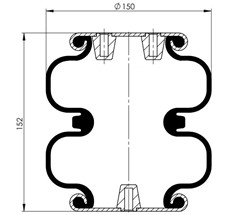 83.88.777.91312 - 2 Katlı Körük Komple D150mm G2C155-08C