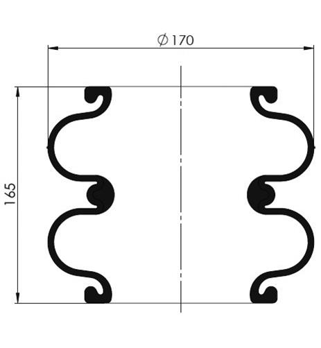 2 Katlı Körük Pleytsiz D170mm 170/2 - 83.88.777.91313