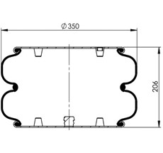 83.88.777.91322 - 2 Katlı Körük Komple D350mm W01D086391