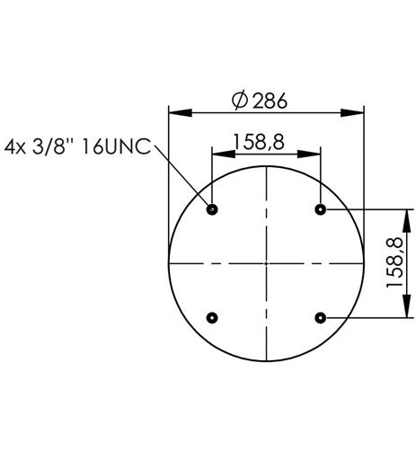 Double Convoluted Air Spring Complete D350mm W013587145 - 83.88.777.91323