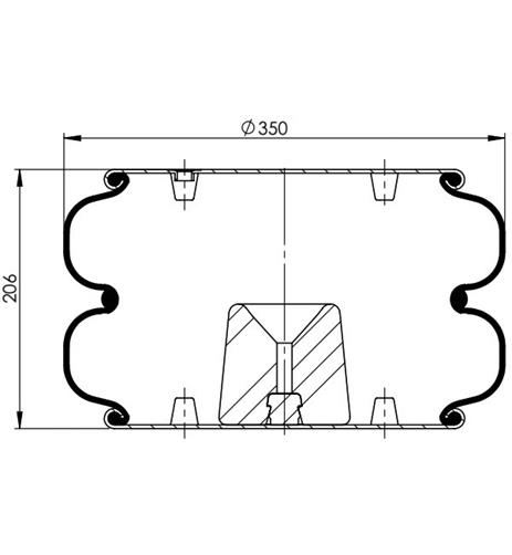 2 Katlı Körük Komple D350mm W013586805 - 83.88.777.91324