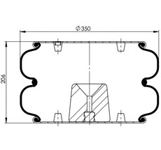 83.88.777.91324 - 2 Katlı Körük Komple D350mm W013586805