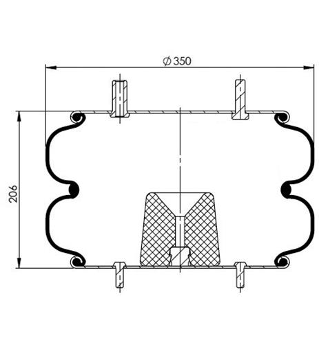 2 Katlı Körük Komple D350mm W013587557 - 83.88.777.91325