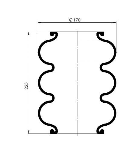 3 Katlı Körük Pleytsiz D170mm 170/3 - 83.88.777.91328