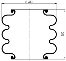 83.88.777.91329 - 3 Katlı Körük Pleytsiz D280mm 103520PE280