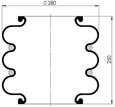 83.88.777.91330 - 3 Katlı Körük Komple D280mm 103520PE280