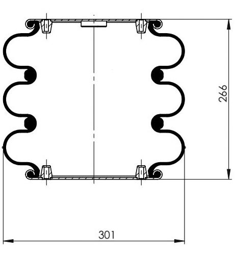 3 Katlı Körük Komple D300mm W01M587992 - 83.88.777.91332