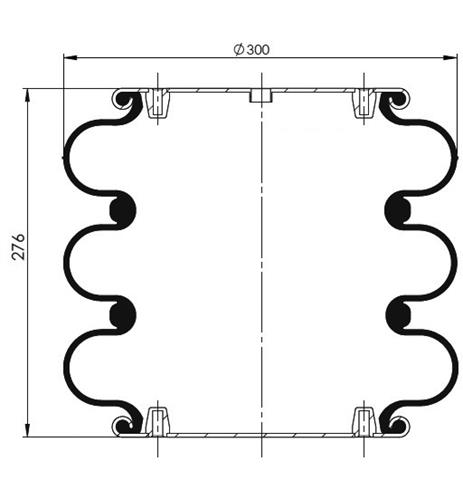 3 Katlı Körük Komple D300mm FT330-29 1/4 M8 - 83.88.777.91333