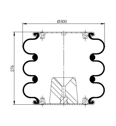 3 Katlı Körük Komple D300mm W013588010 - 83.88.777.91334