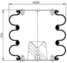 83.88.777.91334 - 3 Katlı Körük Komple D300mm W013588010